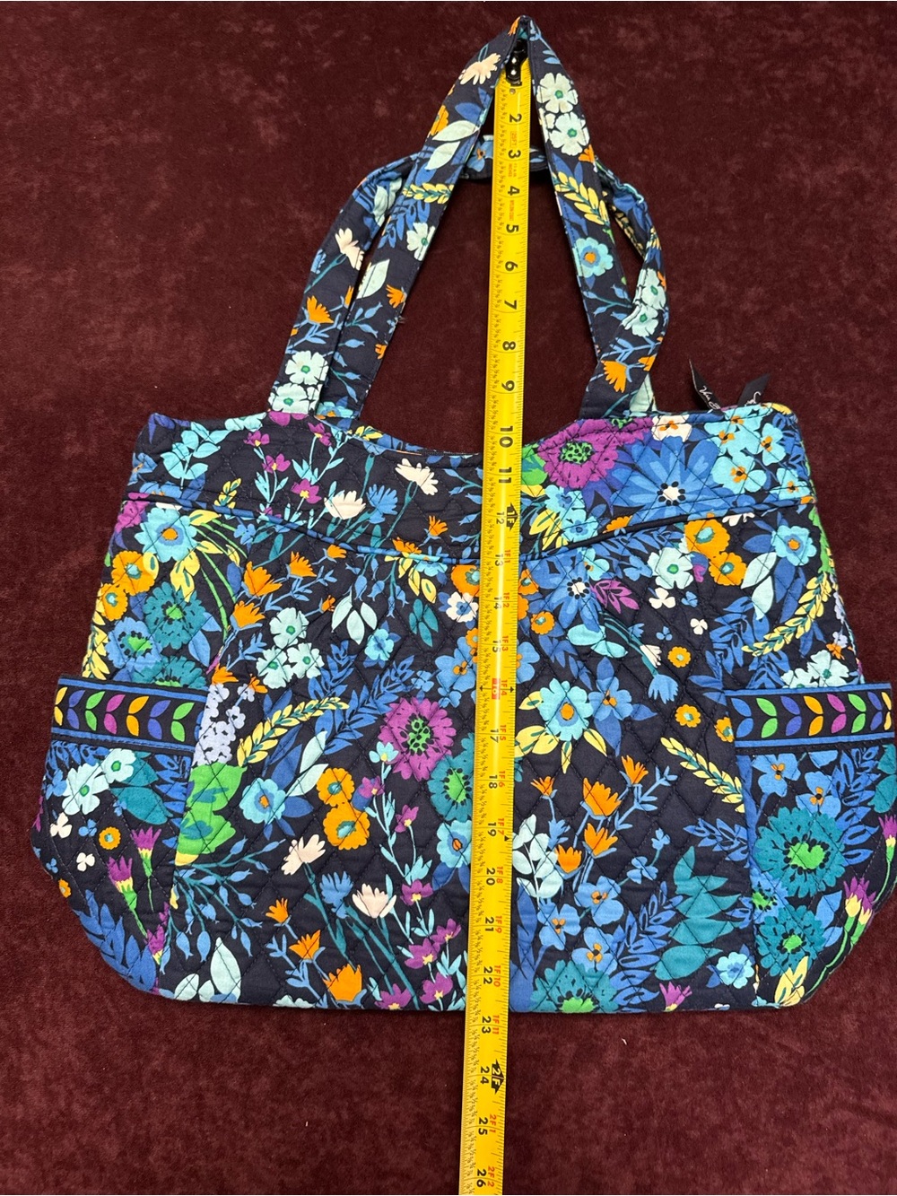 NWT Vera Bradley Pleated Tote in Midnight Blues - Picture 7 of 9